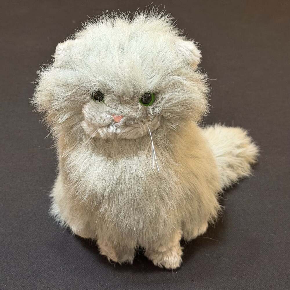 Dakin Plush Cat Persian Stuffed Animal Vintage 1983 Gray